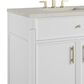 James Martin Bellshire 36" Single Bathroom Vanity in Bright White with 3 cm Siberian Silestone Top and Rectangular Sink, , large