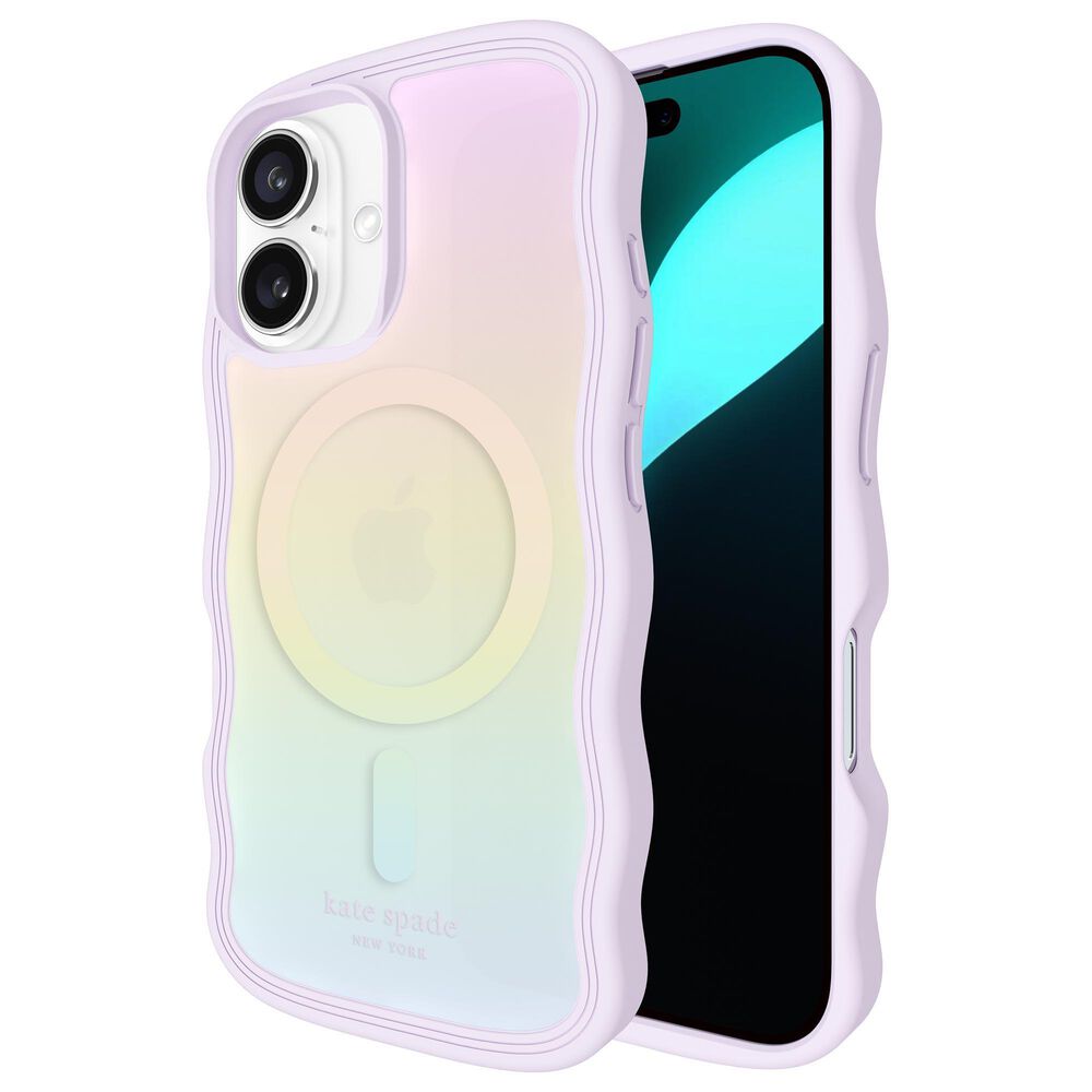 Kate Spade Wavy MagSafe Case for iPhone 16 in Opal Iridescent, , large