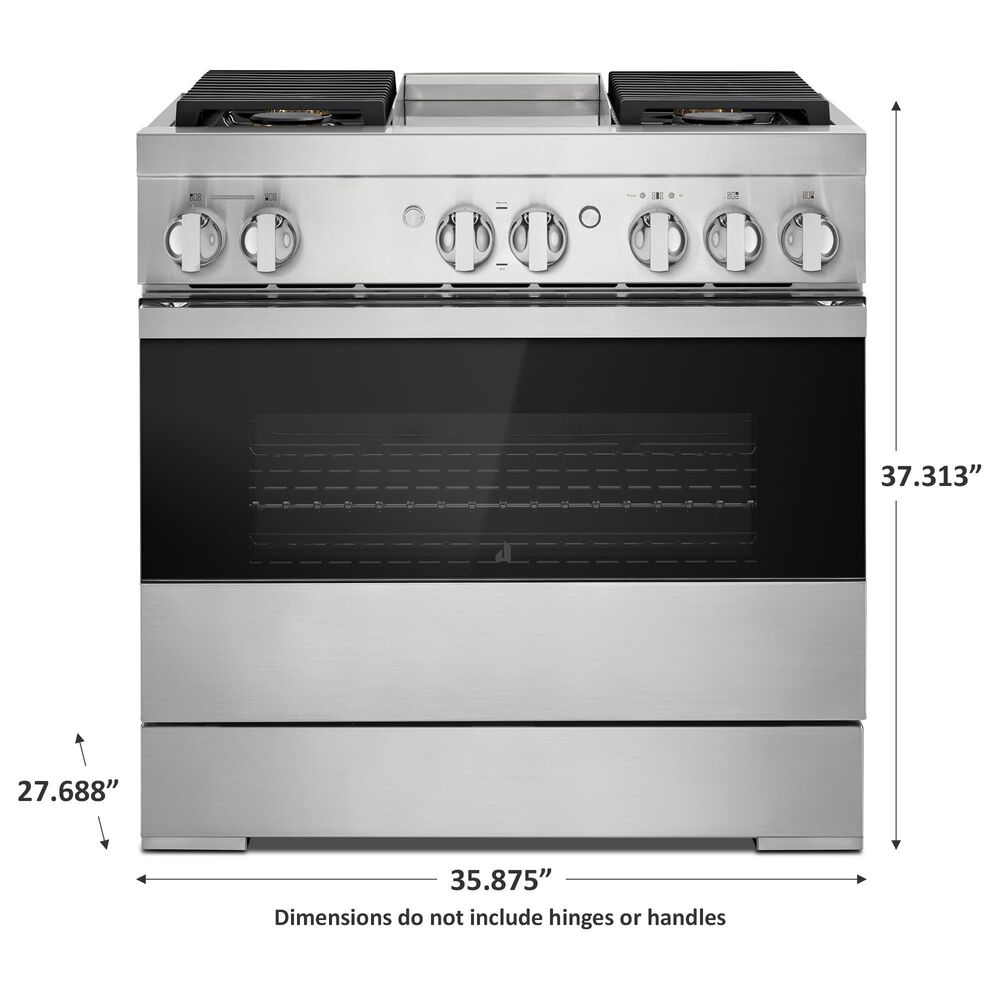 JennAir 36&quot; Professional Range Dual Fuel in Black Glass and Stainless Steel, , large