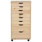 Linon Home Decor Cary 8-Drawer Rolling Cart in Unfinished, , large