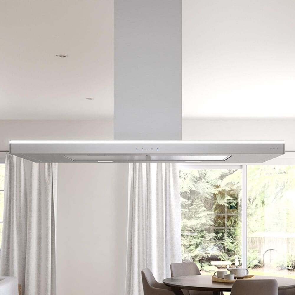 Zephyr Luce 42" Island-Mount Chimney Range Hood in Stainless Steel, , large