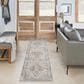 Nourison Astra Machine Washable ASW12 2"2" x 8" Grey and Multicolor Runner, , large