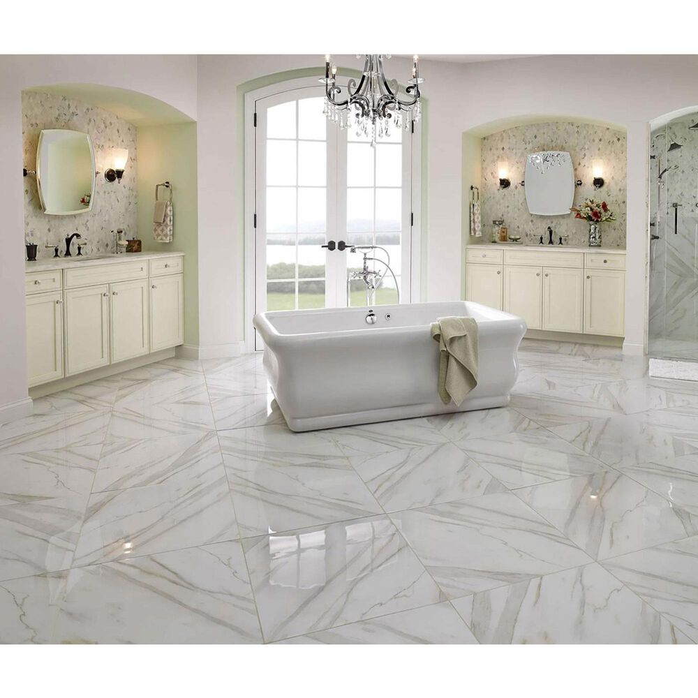 MS International Pietra Calacatta Rectangle 12&quot; x 24&quot; Porcelain Tile, , large