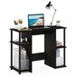 HOMLUX 38" Computer Desk with Dual Open Side Shelves in Espresso and Black, , large