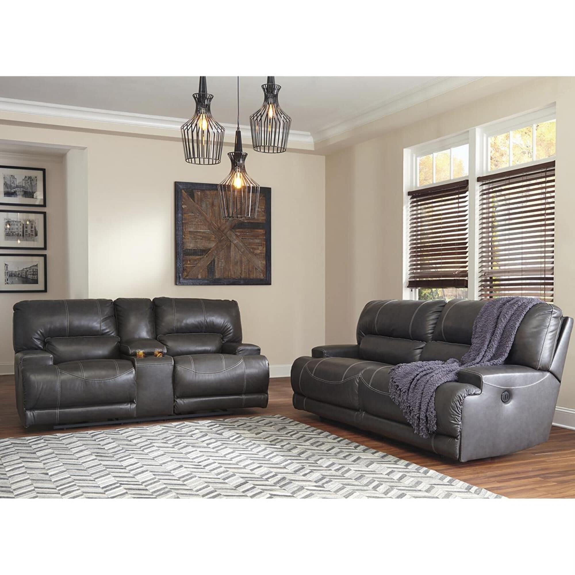 Ashley mccaskill gray 2 seat power shop reclining sofa