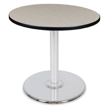 Regency Global Sourcing Cain 30" Round Dining Table in Chrome and Maple - Table Only, , large