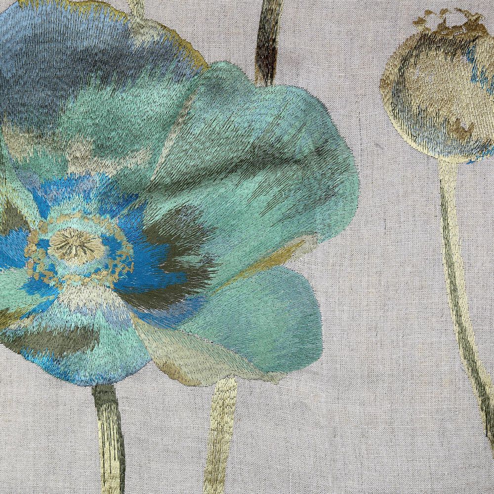 Ann Gish Opium 14" x 14" Square Throw Pillow in Azure, , large