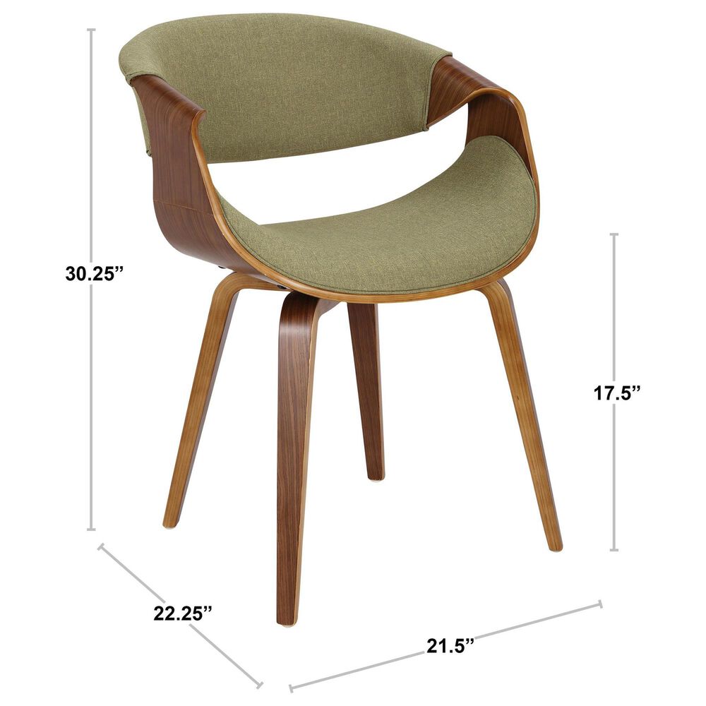 LumiSource Curvo Arm Chair with Cream Fabric Cushion in Walnut (Set of 2), , large