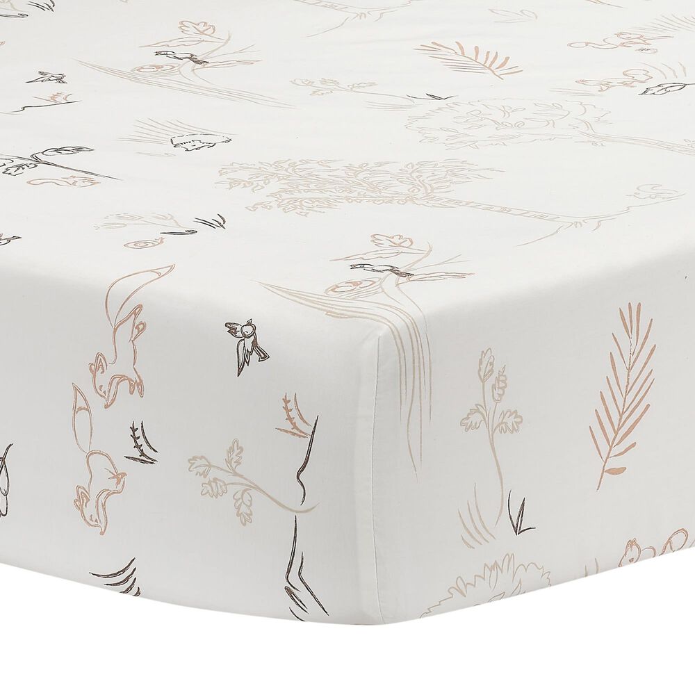 Lambs and Ivy Treetop Fox 3-Piece Crib Bedding Set in Rust, Black and White, , large