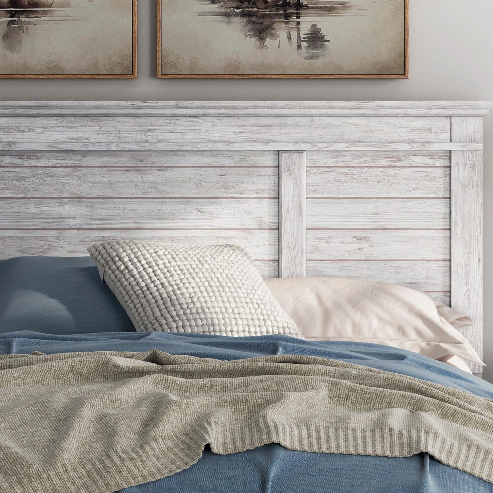 Ashley Makidern 4 Piece King Storage Bedroom Set with Six Drawers in Whitewash, , large