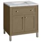 James Martin Vanities Chicago 30" Single Bathroom Vanity in Walnut Whisper with 3 cm Carrara White Marble Top and Rectangular Sink, , large