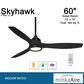 Minka-Aire Skyhawk 60" LED Ceiling Fan in Coal, , large