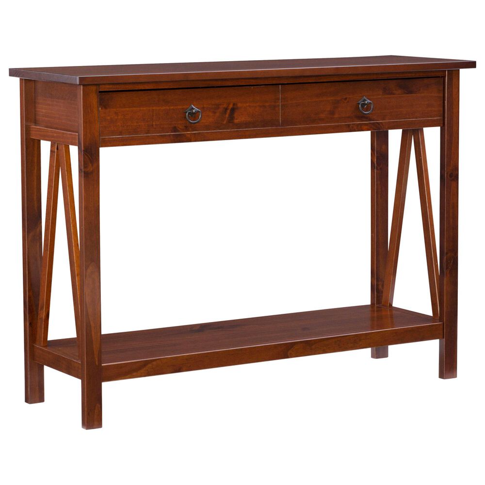 Linon Home Decor Trenton Console Table in Antique Tobacco, , large