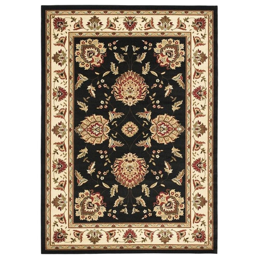 Safavieh Lyndhurst LNH555 6"7" x 9"6" Black and Ivory Area Rug, , large