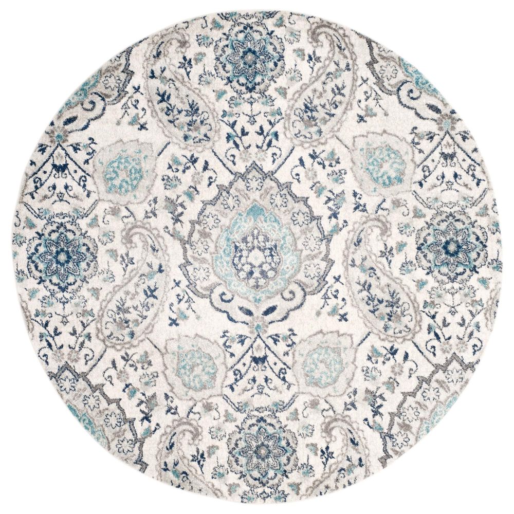 Safavieh Madison MAD600C 11' Round Cream and Light Grey Area Rug, , large