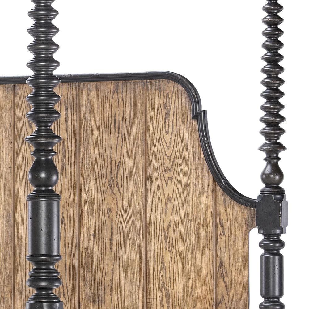 Legacy Classic Vintage Market King Canopy Bed in Barnwood Oak and Kettle Black, , large