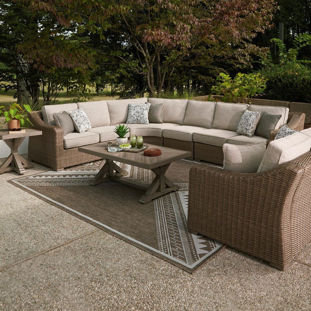 Ashley Laguna Heights 4-Piece Outdoor Sectional in Beige, , large