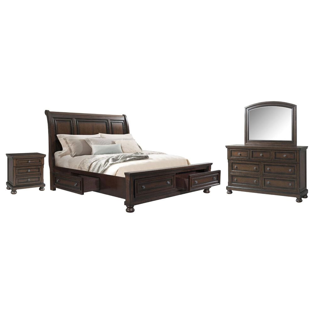 Mayberry Hill Kingston 4-Piece King Bedroom Set in Dark Walnut, , large