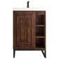 James Martin Vanities Alicante 24" Single Bathroom Vanity in Mid Century Acacia and Matte Black with 5 cm White Glossy Resin Top and Rectangular Sink, , large