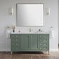 James Martin Vanities Chicago 60" Single Bathroom Vanity in Smokey Celadon with Single Hole 3 cm White Zeus Quartz Top and Rectangular Sink, , large