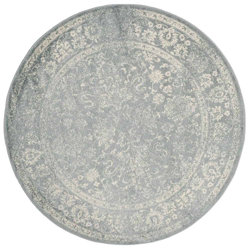 Safavieh Adirondack ADR109T-6R 6&#39; x 6&#39;  Slate/Ivory Round Rug, , large
