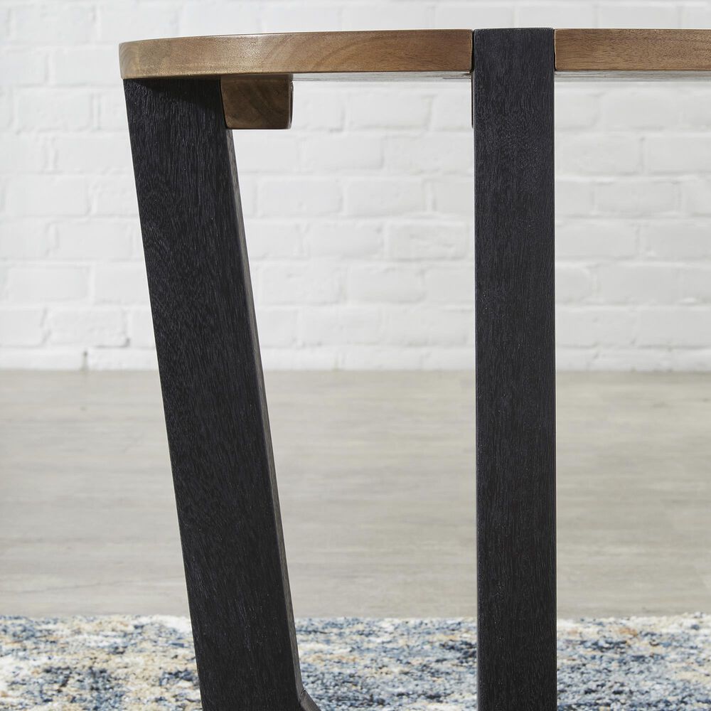 Ashley Hanneforth Round End Table in Brown and Black, , large