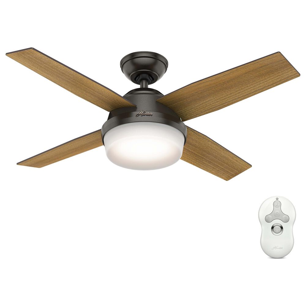 Hunter Dempsey 44" Ceiling Fan with Lights in Noble Bronze, , large