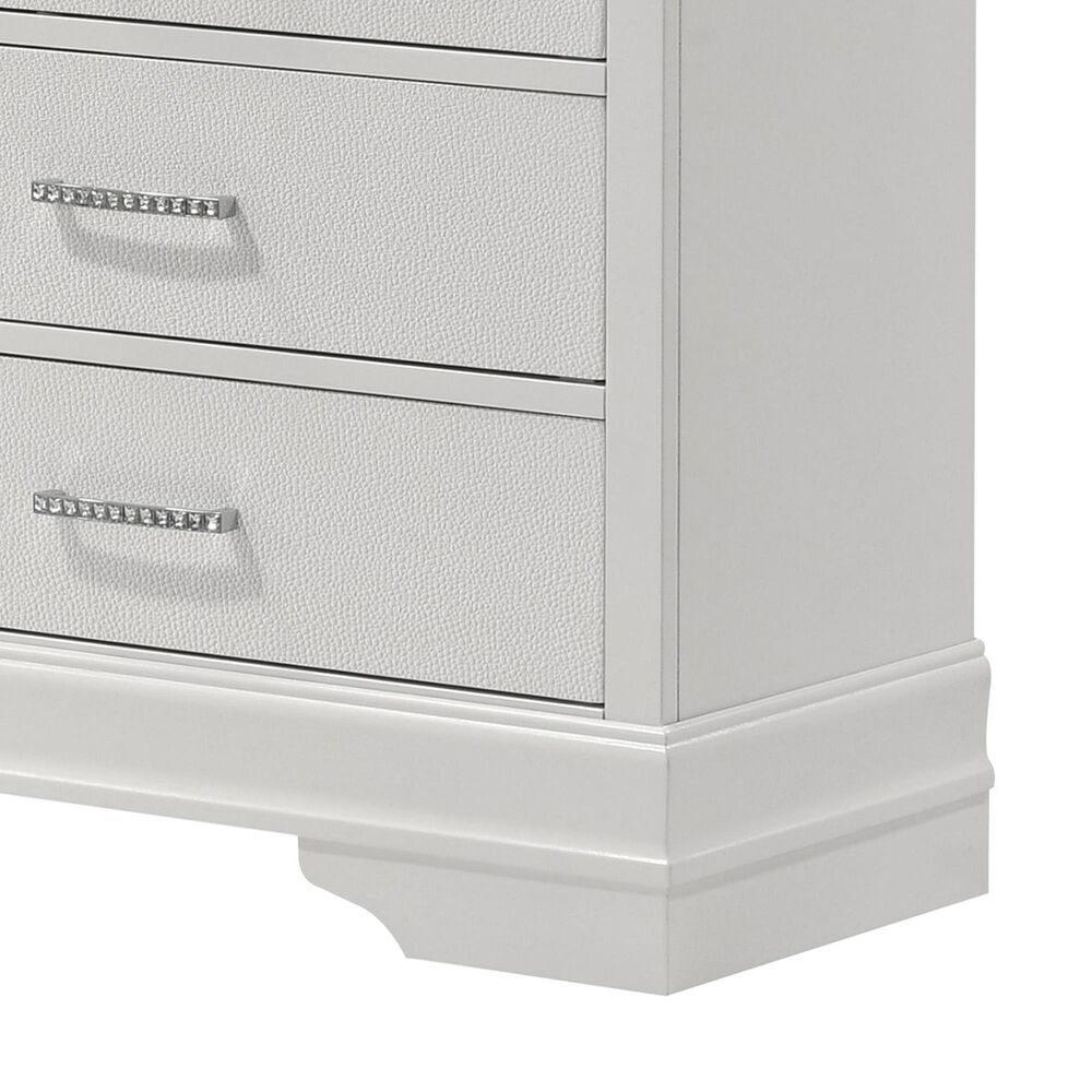 Crown Mark Amalia 6-Drawer Dresser in White, , large