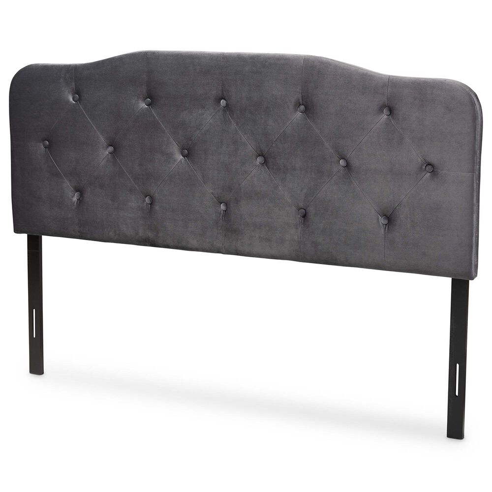 Baxton Studio Gregory Full Upholstered Headboard in Grey, , large