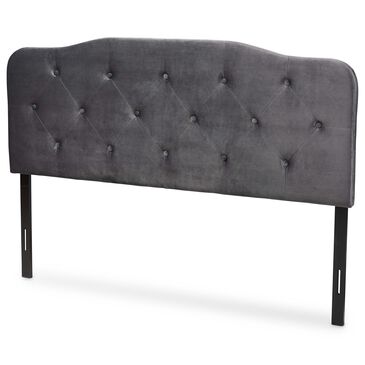 Baxton Studio Gregory Full Upholstered Headboard in Grey, , large