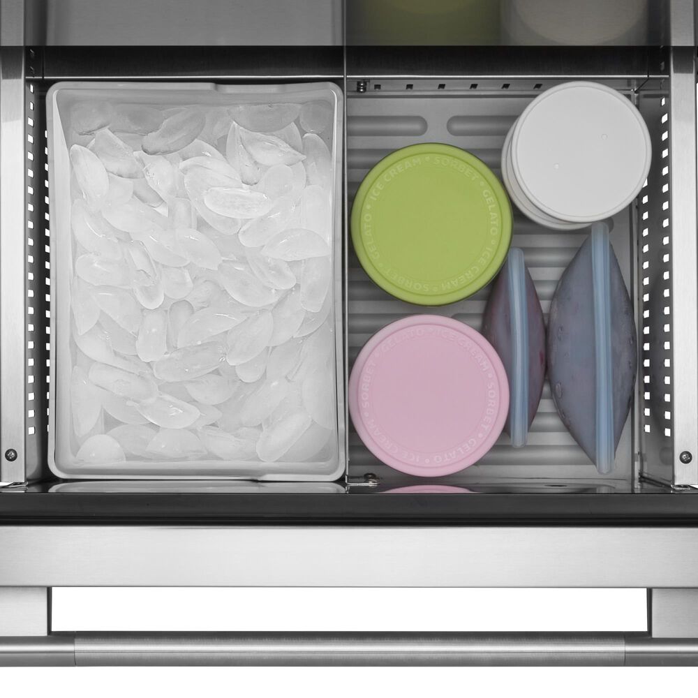 KitchenAid 4.2 Cu. Ft. Undercounter Double-Drawer Refrigerator and Freezer in Black and Stainless Steel, , large