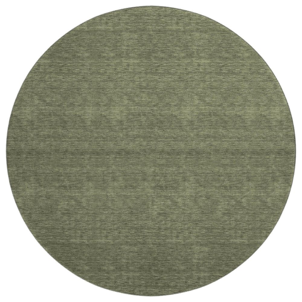 Dalyn Rug Company Soft Essentials Solid Olive 8" Round Area Rug, , large