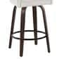 LumiSource Hannah Swivel Counter Stool with Cream Fabric Upholstery in Walnut and Black (Set of 2), , large