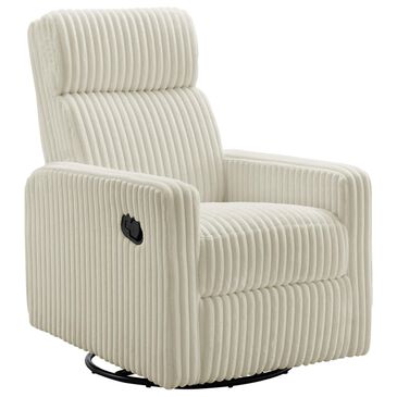 Oxford Baby Layton Swivel Glider Recliner in Corduroy Pearl White, , large
