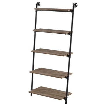 Furniture of America Keyes Ladder Shelf in Natural and Sand Black, , large