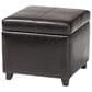 Baxton Studio Leather Cube Storage Ottoman in Dark Brown, , large