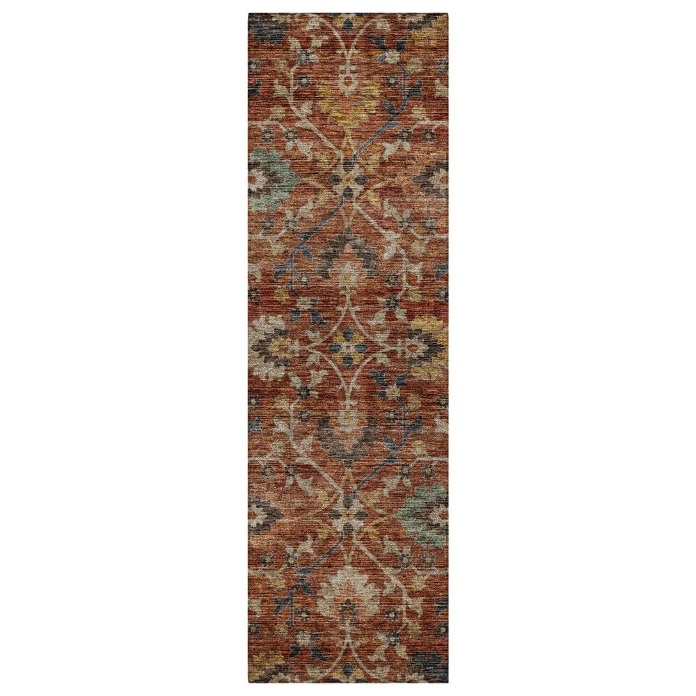Dalyn Rug Company Silk Road Paprika, Copper, Gold, Sage, Navy and Beige 2"3" x 7"6" Runner, , large