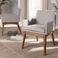 Baxton Studio Nexus Arm Chair with Greyish Beige Cushion in Walnut Brown (Set of 2), , large