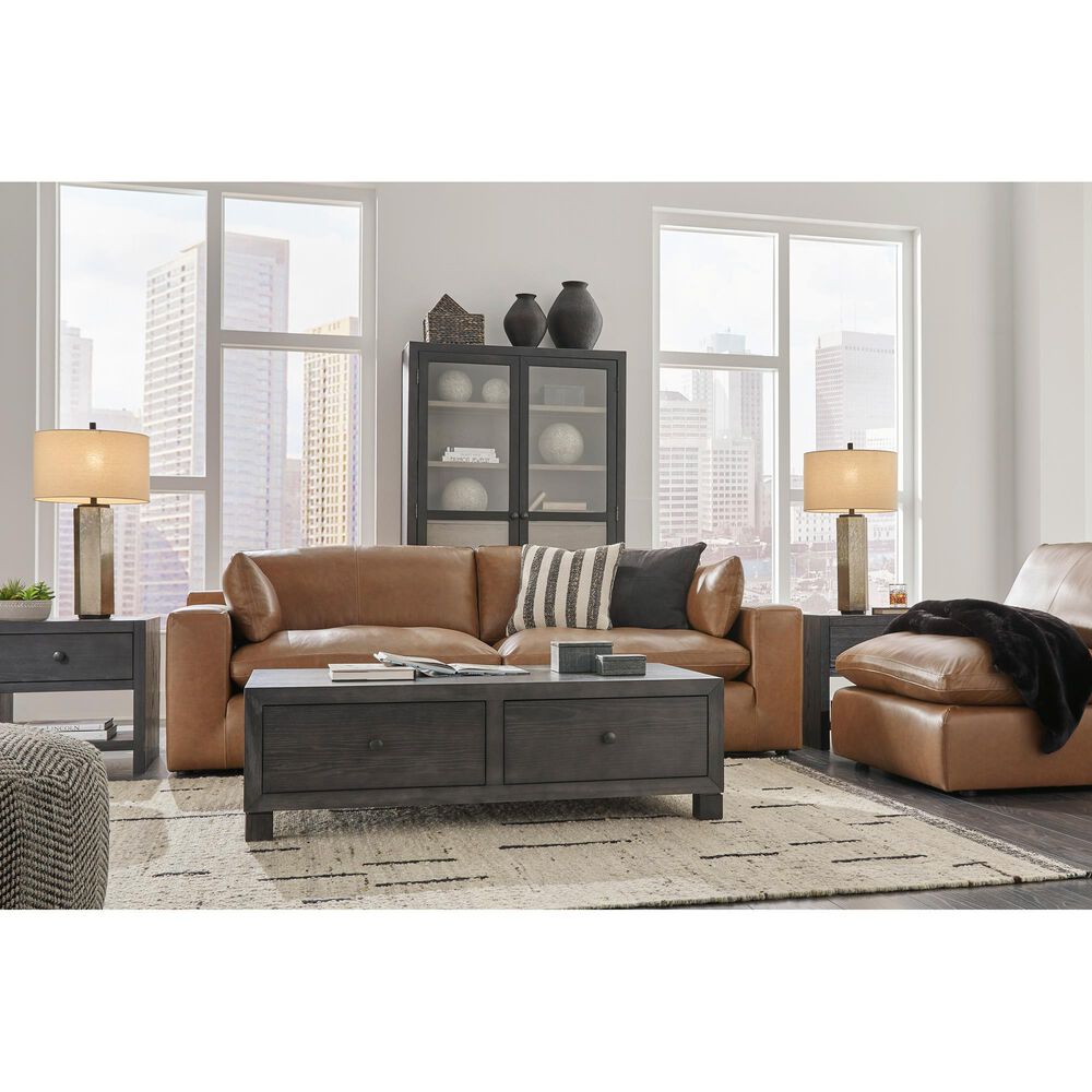 Ashley Emilia 2-Piece Stationary Symmetrical Sectional Loveseat in Caramel, , large