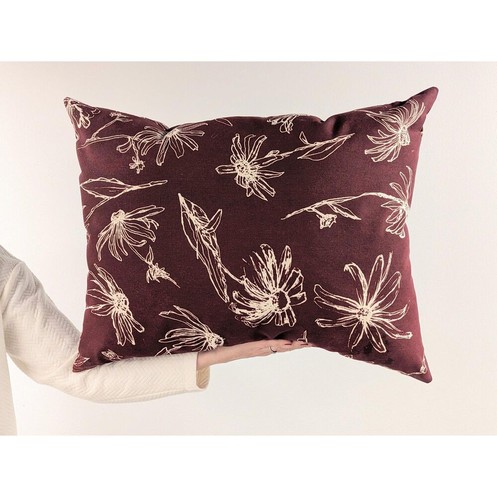 Eric & Christopher Black Eyed Susan Pillow (Merlot), , large