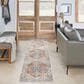 Nourison Astra Machine Washable ASW11 2"2" x 8" Grey and Multicolor Runner, , large