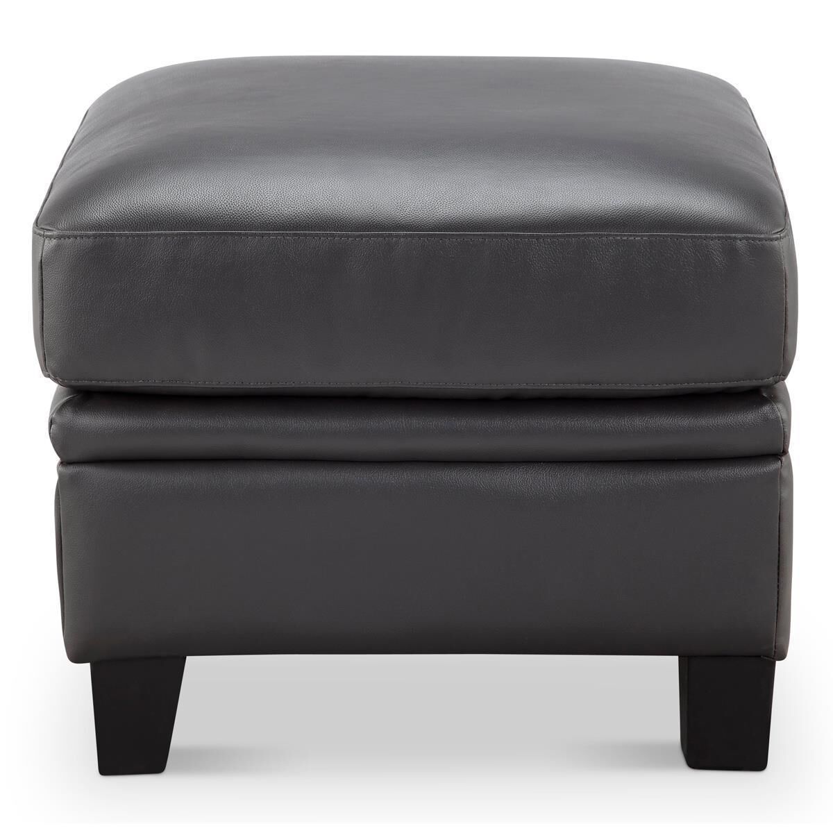 Charcoal grey sales leather ottoman
