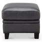 Italiano Furniture Fletcher Leather Ottoman in Charcoal Gray, , large
