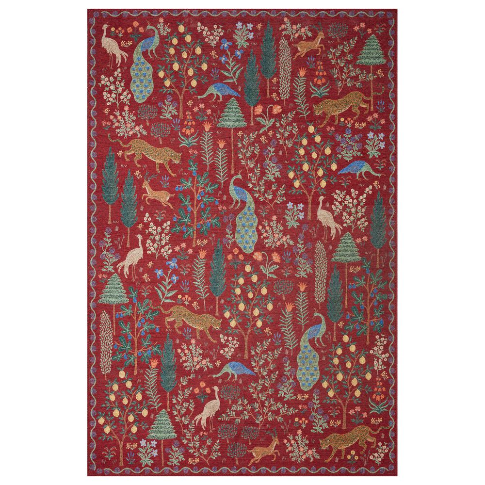 Rifle Paper Co. Menagerie  2"3" x 3"9" Crimson Area Rug, , large