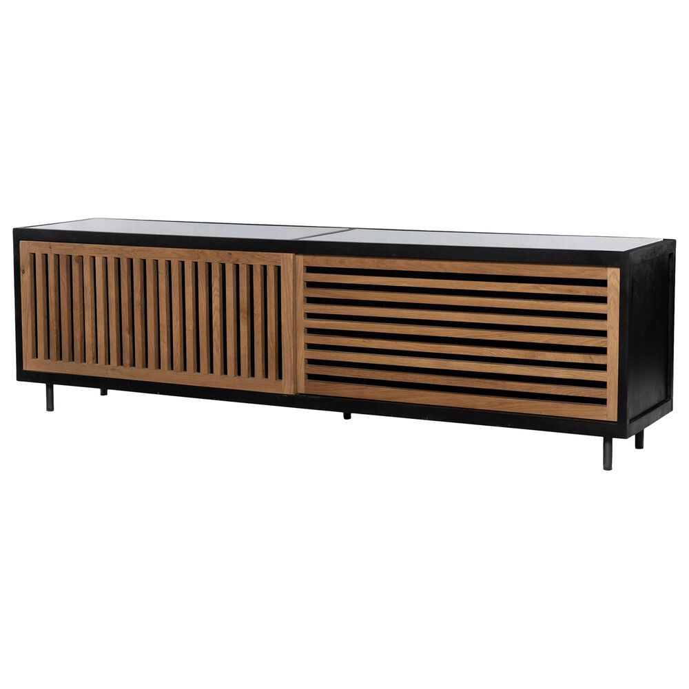 Four Hands Haverton Media Console in Black, Natural Oak and White, , large