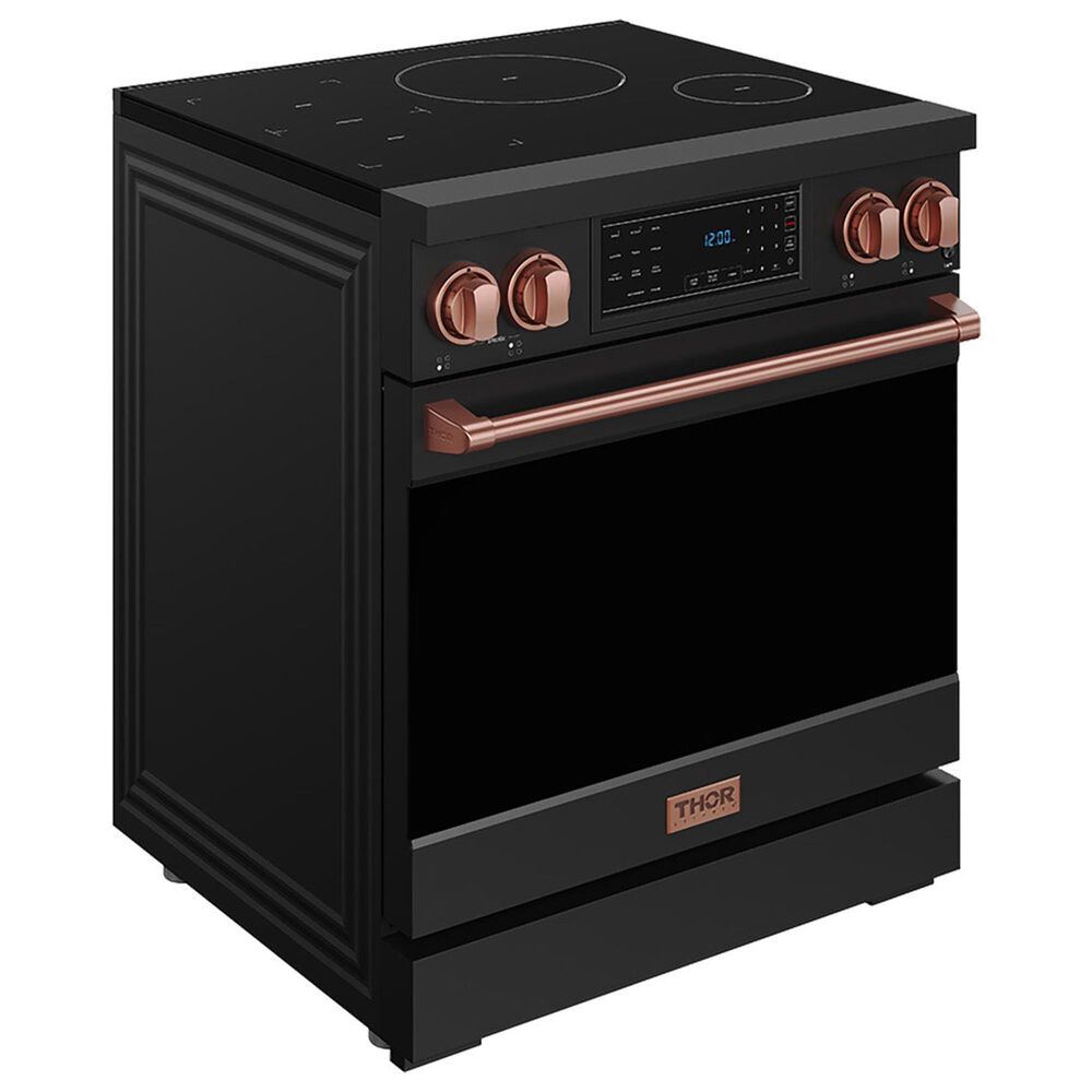 Thor Kitchen Gordon Ramsay 4.8 Cu. Ft. Professional Induction Range with Rose Gold Handle Kit in Black, , large