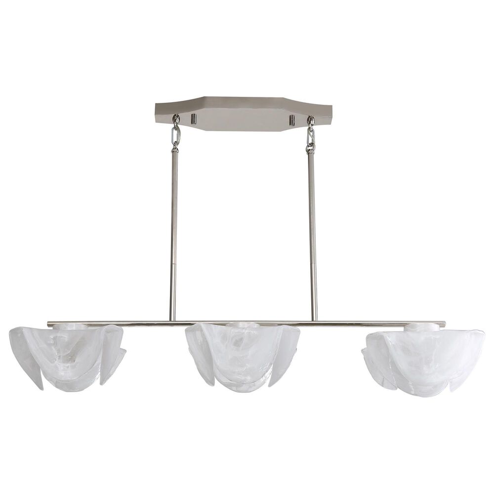 Golden Lighting Glacier 3-Light Linear Pendant in Polished Nickel, , large