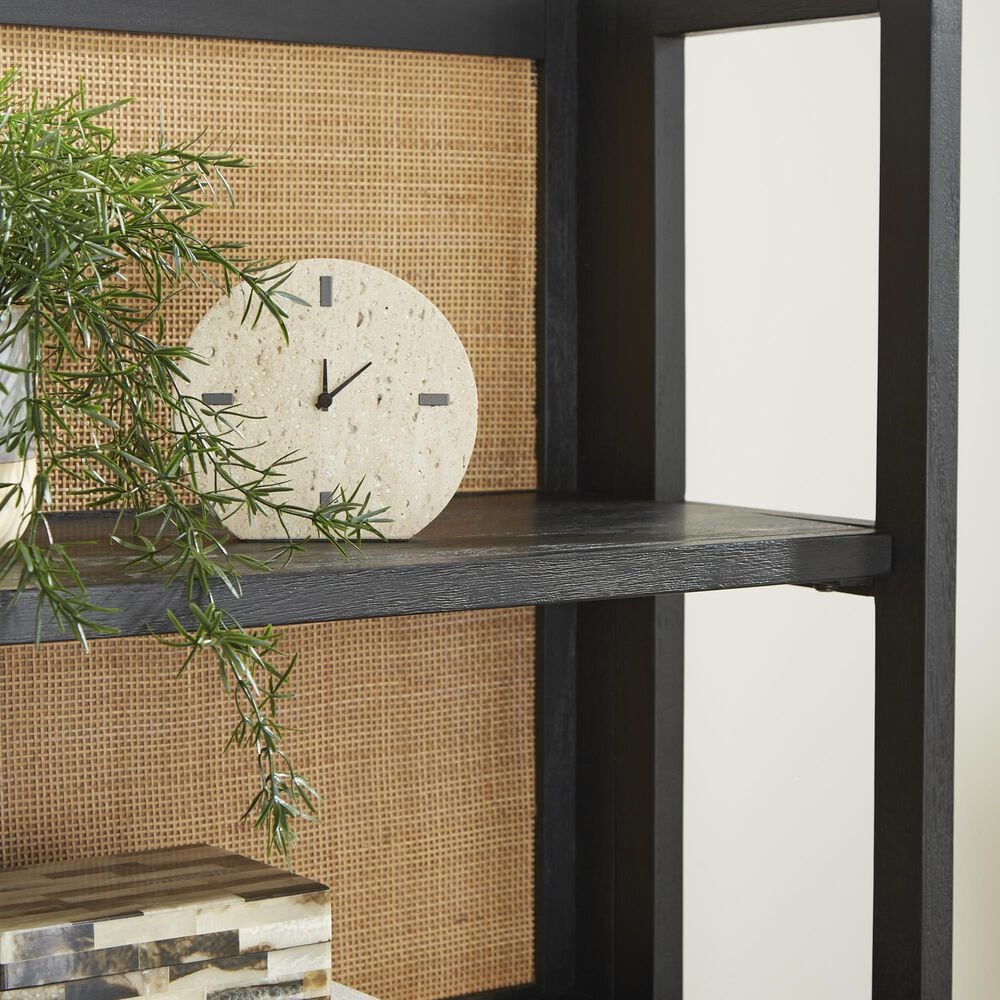 Ashley Abyard 5-Shelf Bookcase in Sandblasted Black and Natural, , large
