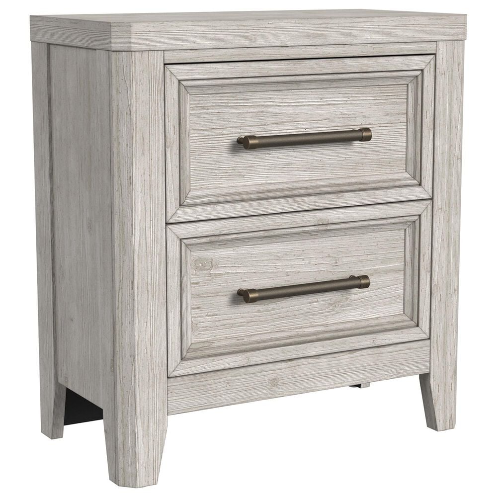 Eastern Shore Carlson 2-Drawer Nightstand in Washed Linen with Power Outlet, , large