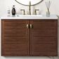 James Martin Vanities Amberly 36" Single Bathroom Vanity in Walnut with 3 cm White Zeus Quartz Top and Rectangular Sink, , large